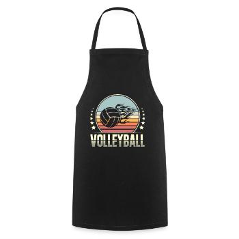 Volleyball - Kochschürze - Schwarz - Vorne - AI Model Male 185 dark (185cm)