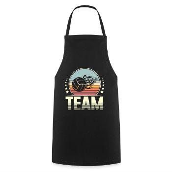 Équipe de volleyball - Tablier de cuisine - noir - Devant - AI Model Male 185 dark (185cm)