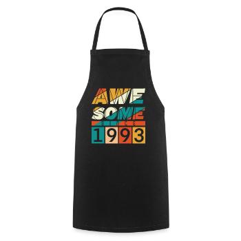 1993 Born Birthday Year of birth vintage - Cooking Apron - black - Front - AI Model Male 185 dark (185cm)