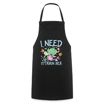 I Need Vitamin Sea für Schildkrötenliebhaber - Kochschürze - Schwarz - Vorne - AI Model Male 185 dark (185cm)