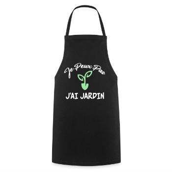 Je Peux Pas J'Ai Jardin Humour Jardinage Jardinier - Tablier de cuisine - noir - Devant - AI Model Male 185 dark (185cm)