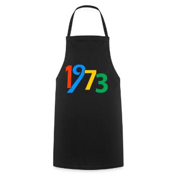 50e anniversaire 1973 50 ans Cadeaux pour hommes Femmes - Tablier de cuisine - noir - Devant - AI Model Male 185 dark (185cm)