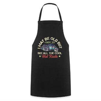 Hot Rods - Classic Cars - Cooking Apron - black - Front - AI Model Male 185 dark (185cm)