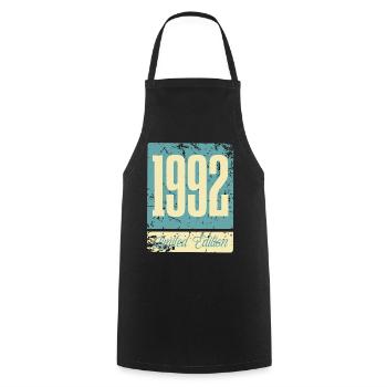 1992 Born Birthday Year of birth - Cooking Apron - black - Front - AI Model Male 185 dark (185cm)