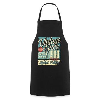 1960 Birthday vintage retro legend - Cooking Apron - black - Front - AI Model Male 185 dark (185cm)