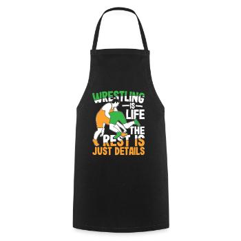 Wrestling Is Life The Rest Is Just Details - Kochschürze - Schwarz - Vorne - AI Model Male 185 dark (185cm)