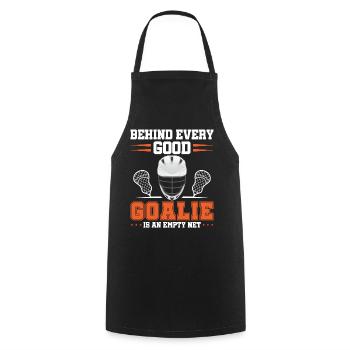 Lacrosse Goalkeeper LAX Goalie Player Fan Coach - Cooking Apron - black - Front - AI Model Male 185 dark (185cm)