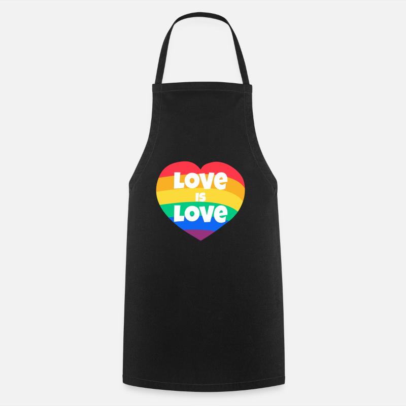Saint-Valentin, Saint-Valentin, Saint-Valentin - Tablier de cuisine - noir