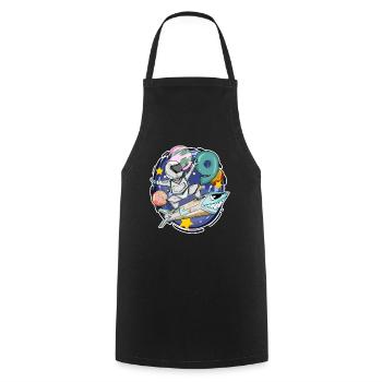 9th Birthday - 9 Years Astronaut Boy Gift - Cooking Apron - black - Front - AI Model Male 185 dark (185cm)