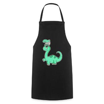 Dinosaure avec famille Baby Dinosaur - Tablier de cuisine - noir - Devant - AI Model Male 185 dark (185cm)