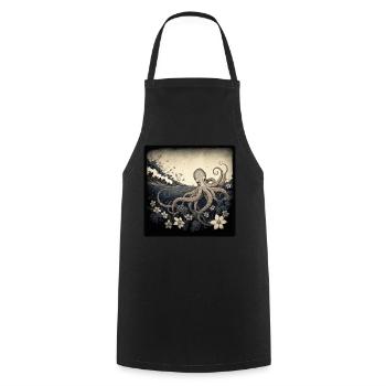 Octopus - Cooking Apron - black - Front - AI Model Male 185 dark (185cm)