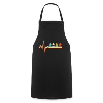 Snowboarding Retro Heartbeat - Cooking Apron - black - Front - AI Model Male 185 dark (185cm)