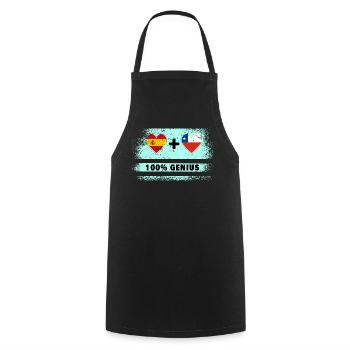 L’Espagne et le Chili drapeaux 100 % géniaux - Tablier de cuisine - noir - Devant - AI Model Male 185 dark (185cm)