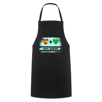 Spain and Brazil flag 100% genius - Cooking Apron - black - Front - AI Model Male 185 dark (185cm)