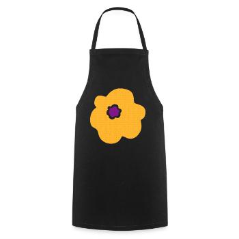 flower yellow spring dots blossom energy nature - Cooking Apron - black - Front - AI Model Male 185 dark (185cm)