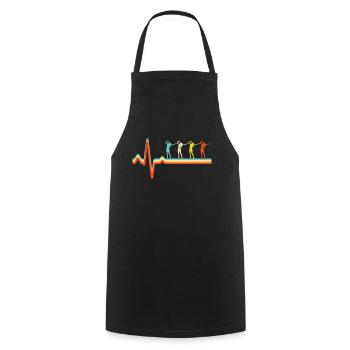 Singing Retro Heartbeat - Cooking Apron - black - Front - AI Model Male 185 dark (185cm)