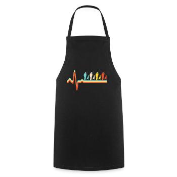 Chasse Retro Heartbeat - Tablier de cuisine - noir - Devant - AI Model Male 185 dark (185cm)