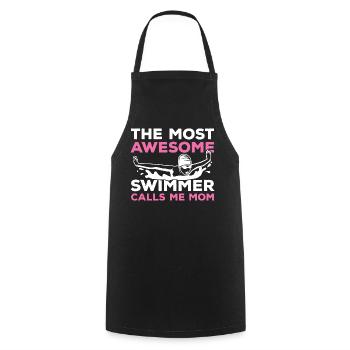 Schwimmer Mama - Kochschürze - Schwarz - Vorne - AI Model Male 185 dark (185cm)