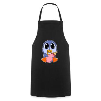 Baby Pinguin Motiv - Kochschürze - Schwarz - Vorne - AI Model Male 185 dark (185cm)