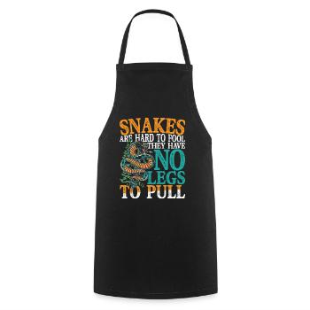 Snakes Are Hard To Fool They Have No Legs To Pull - Kochschürze - Schwarz - Vorne - AI Model Male 185 dark (185cm)