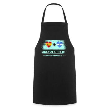 L’Espagne et le Salvador drapeaux 100 % géniaux - Tablier de cuisine - noir - Devant - AI Model Male 185 dark (185cm)