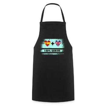 L’Espagne et la Grande-Bretagne draguent 100% génie - Tablier de cuisine - noir - Devant - AI Model Male 185 dark (185cm)