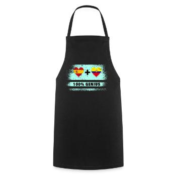 Spain and Ecuador flag 100% genius - Cooking Apron - black - Front - AI Model Male 185 dark (185cm)