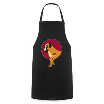 Boxer dog love dog - Cooking Apron - black - Front - AI Model Male 185 dark (185cm)