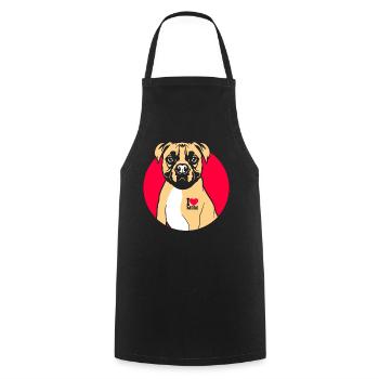 Boxer dog love dog - Cooking Apron - black - Front - AI Model Male 185 dark (185cm)