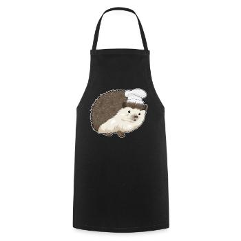 Hedgehog Chef Chef Hat Cooking - Cooking Apron - black - Front - AI Model Male 185 dark (185cm)