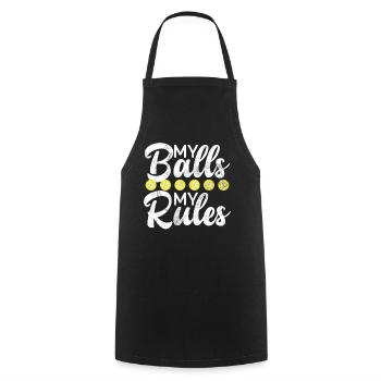 Pickleball masculin Sports Funny Pickleball Design - Tablier de cuisine - noir - Devant - AI Model Male 185 dark (185cm)