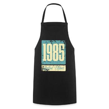 1985 Born Birthday Year of birth - Cooking Apron - black - Front - AI Model Male 185 dark (185cm)