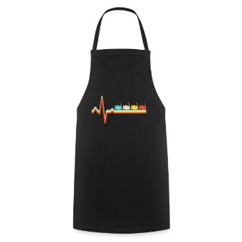 Maus Retro Herzschlag - Kochschürze - Schwarz - Vorne - AI Model Male 185 dark (185cm)