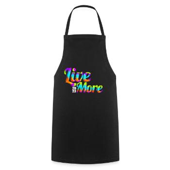 Colorful Logo Live More 2023 New Year - Cooking Apron - black - Front - AI Model Male 185 dark (185cm)