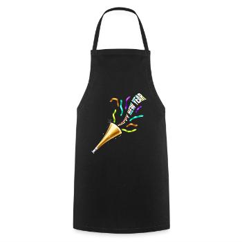 Party Horn Trumpet Flute Happy New Year - Cooking Apron - black - Front - AI Model Male 185 dark (185cm)