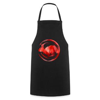 Red Round Rabbit Logo For 2023 Chinese New Year - Cooking Apron - black - Front - AI Model Male 185 dark (185cm)