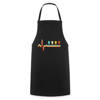 Jellyfish Retro Heartbeat - Cooking Apron - black - Front - AI Model Male 185 dark (185cm)