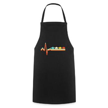 Turtle Retro Heartbeat - Cooking Apron - black - Front - AI Model Male 185 dark (185cm)