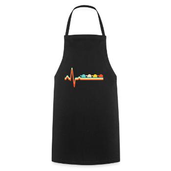 Turtle Retro Heartbeat - Cooking Apron - black - Front - AI Model Male 185 dark (185cm)