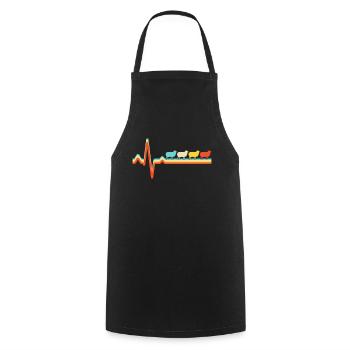 Sheep Retro Heartbeat - Cooking Apron - black - Front - AI Model Male 185 dark (185cm)