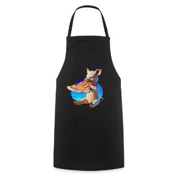 Piggy in Paradise Pizza - Tablier de cuisine - noir - Devant - AI Model Male 185 dark (185cm)