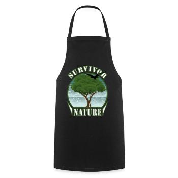 Survivalist Nature Tree Eagle Environment - Tablier de cuisine - noir - Devant - AI Model Male 185 dark (185cm)