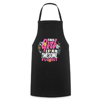 Florist Girl Women Gift - Cooking Apron - black - Front - AI Model Male 185 dark (185cm)
