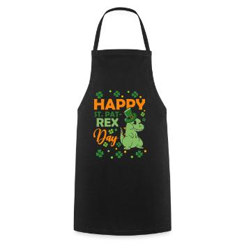 Bonne Saint-Pat Rex Dinosaures Saint-Patrick - Tablier de cuisine - noir - Devant - AI Model Male 185 dark (185cm)