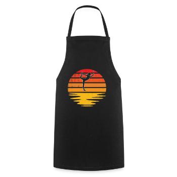 Yoga Retro - Kochschürze - Schwarz - Vorne - AI Model Male 185 dark (185cm)