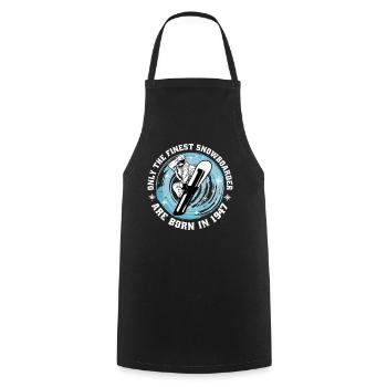 Snowboarder born 1947 birthday snowboarding - Cooking Apron - black - Front - AI Model Male 185 dark (185cm)