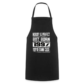 No one is perfect but born 1997 birthday - Cooking Apron - black - Front - AI Model Male 185 dark (185cm)