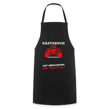 Lustiger 18 Geburtstag Controller Gaming Spruch - Kochschürze - Schwarz - Vorne - AI Model Male 185 dark (185cm)