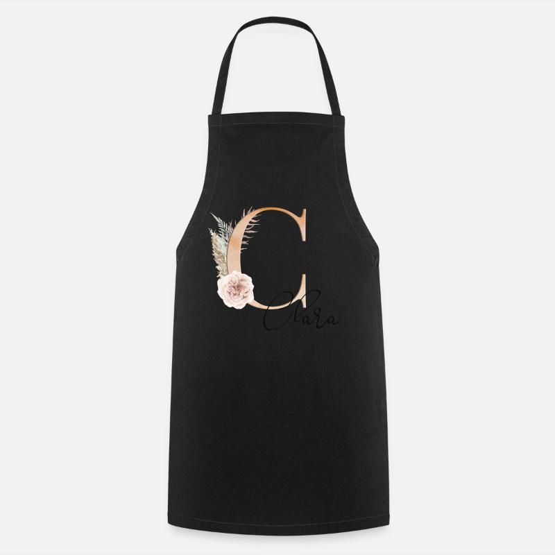 Clara! Name Boho - Cooking Apron - black
