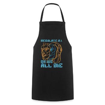 Artificial Intelligence Regulate A.I Or Programmer - Cooking Apron - black - Front - AI Model Male 185 dark (185cm)
